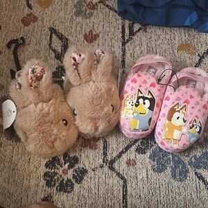 Pink and Brown Kids Slippers